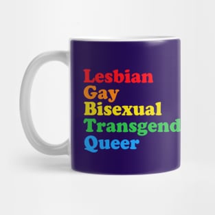 LGBTQ Acronym Rainbow Gay Pride Mug